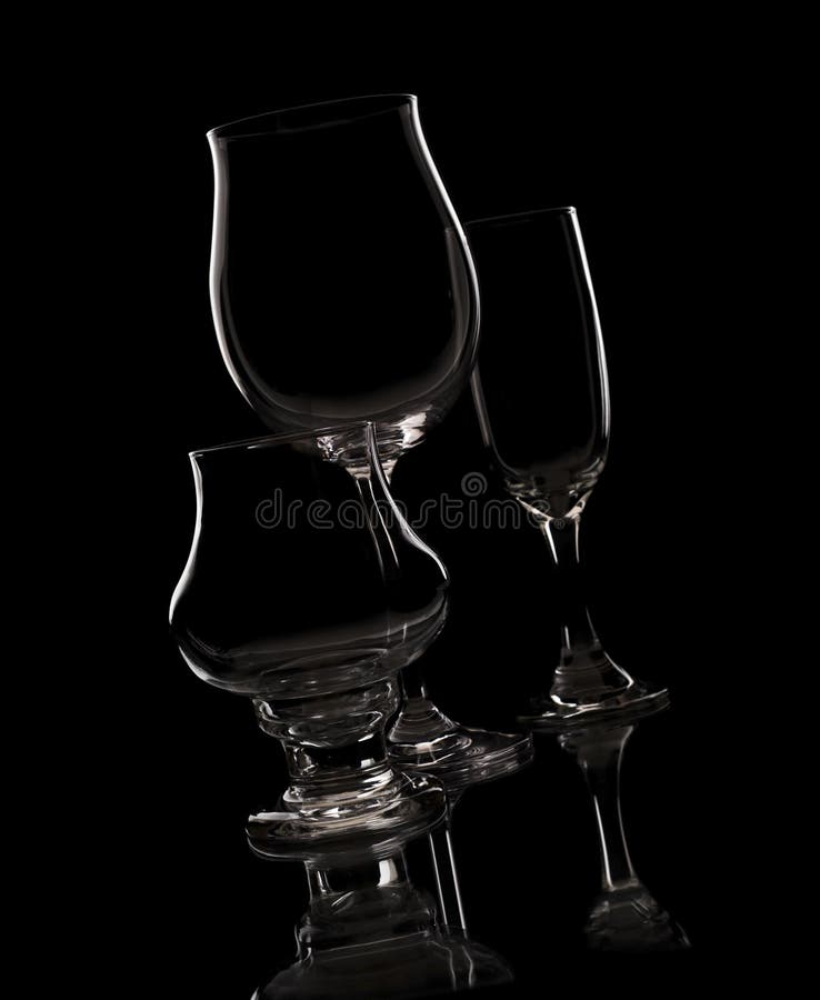 Three glasses of stock image. Image of part, design, outline - 12244123