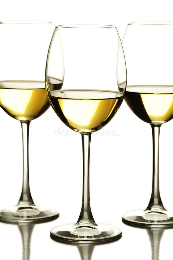 Three glasses of white wine