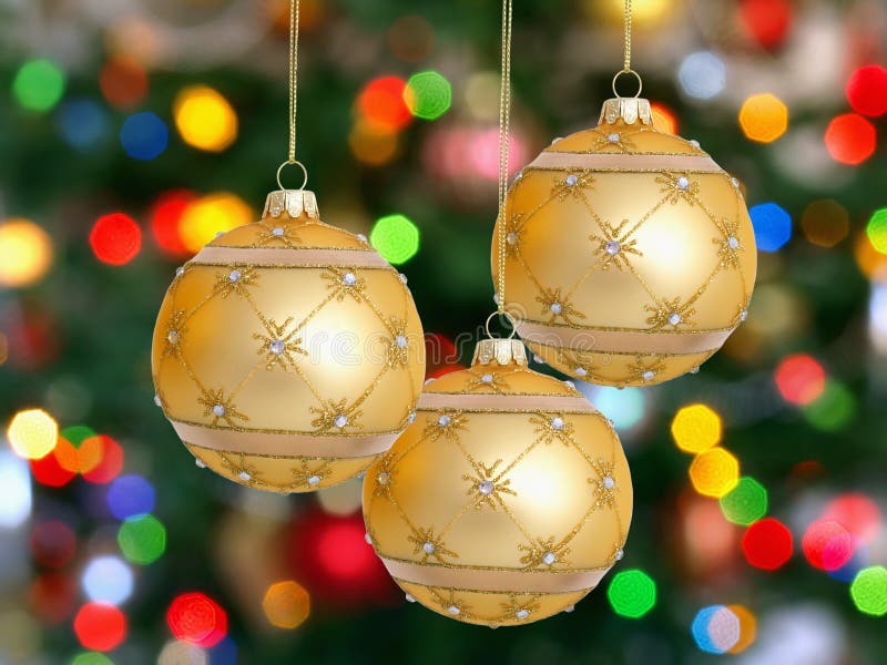 Three gold balls stock photo. Image of decorative, merry 16780266