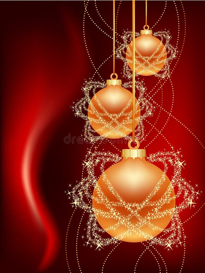 Three gold christmas balls