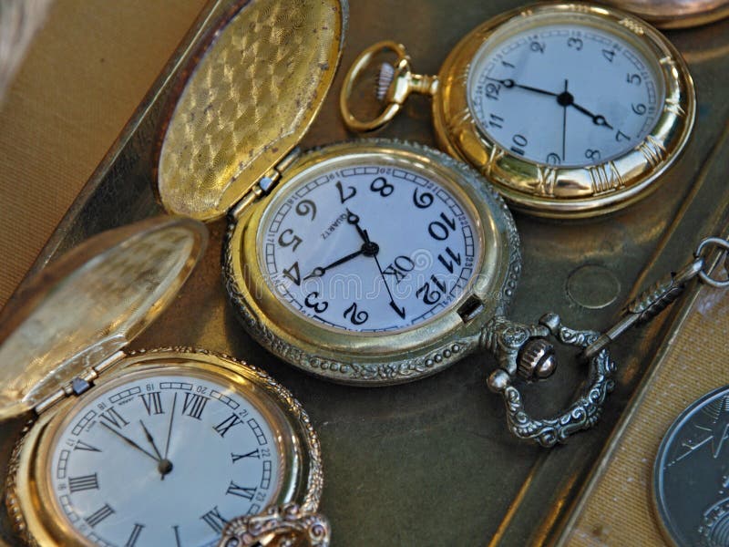 Three Golden Pocket Watches Stock Image - Image of gold, traditional ...