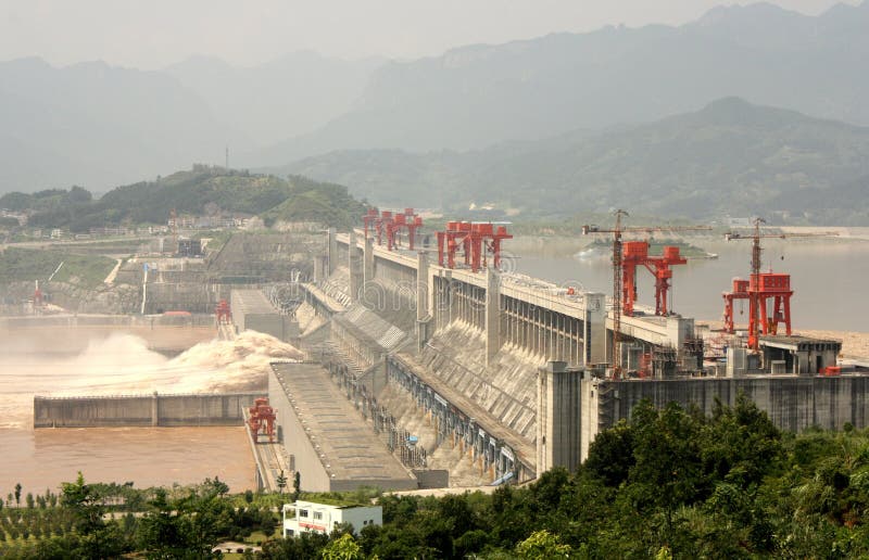 The Biggest Hydroelectric Power Station in the World - Three Gorges Dam on Yangtze river in China. The Biggest Hydroelectric Power Station in the World - Three Gorges Dam on Yangtze river in China