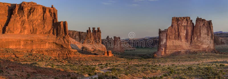 Three Gossips Rock Formation in Arches National Park at Sunrise