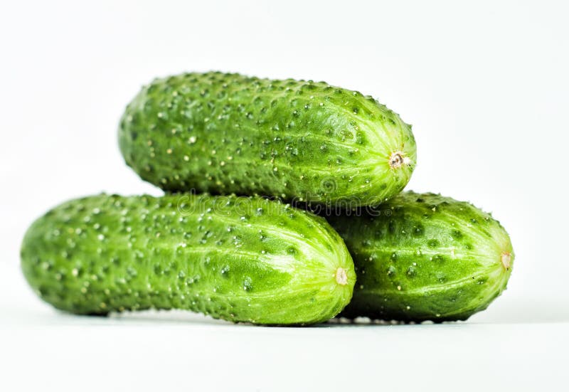 Three green cucumber