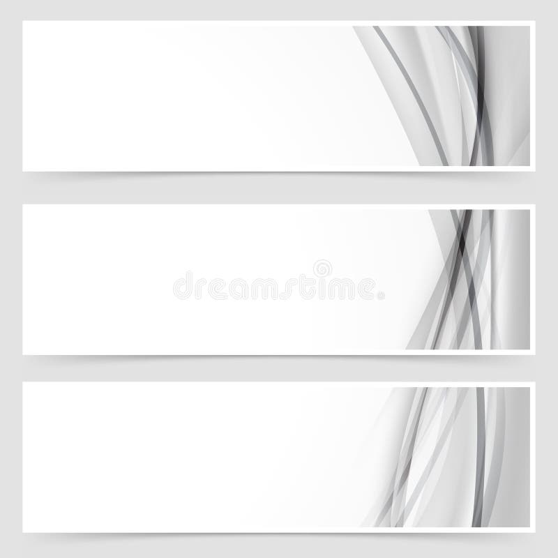 Three halftone grey line swoosh header royalty free illustration