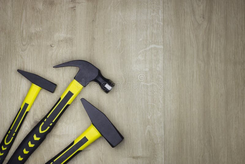 Three hammers, top view stock photo. Image of hammer 183880770