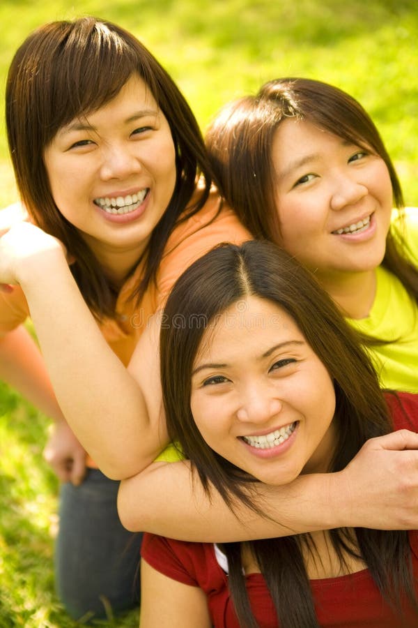 Three Happy Asian Girls