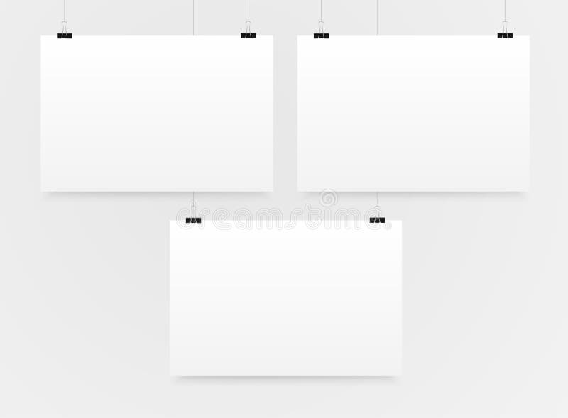 Download Three Horizontal Poster Mockup A4. Mock-up. Stock Vector - Illustration of page, board: 121376321