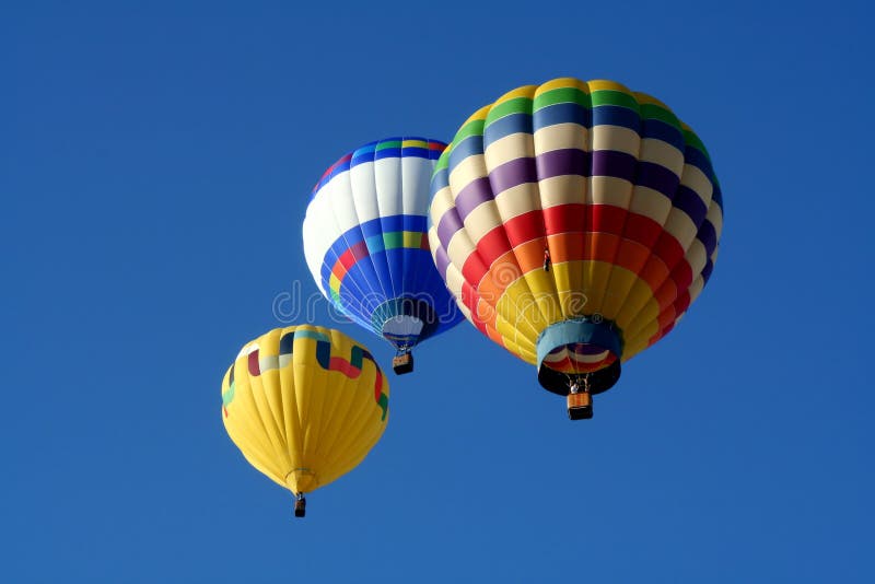 Three Hot Air Balloons stock image Three Hot Air Balloons stock image