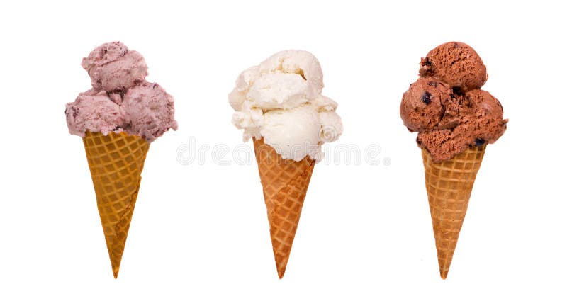 Un vasto assortimento di diverse Coni gelato.