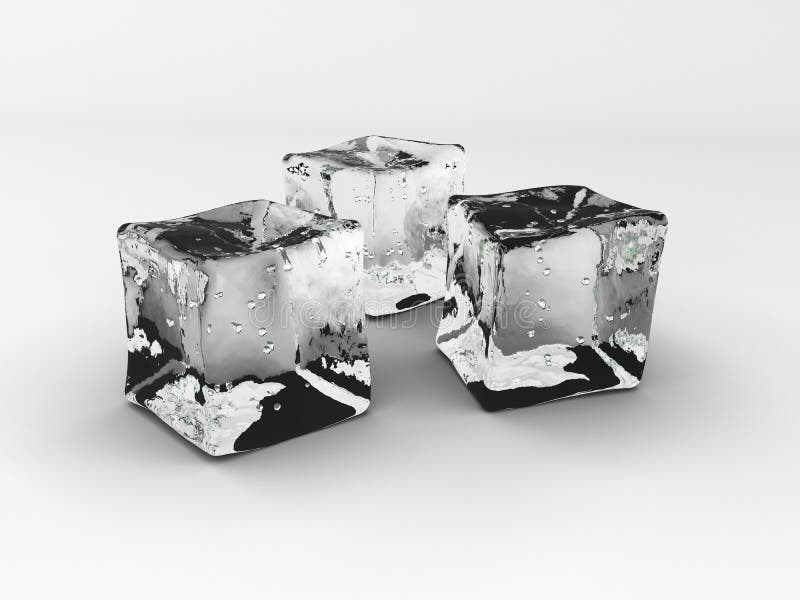 Three ice cubes