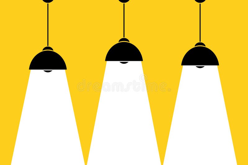 Silhouette of Table Lamp and White Light,yellow Background,place for ...