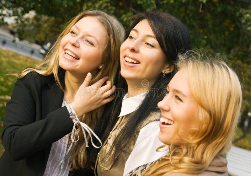 Three laughing girls