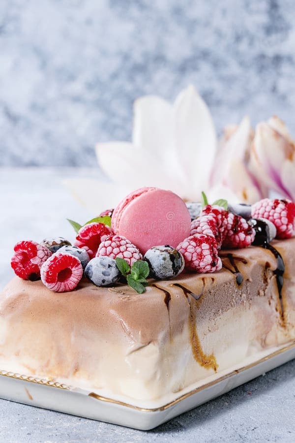 Three Layers Ice Cream Cake Stock Image Image of food, creamy 91800809