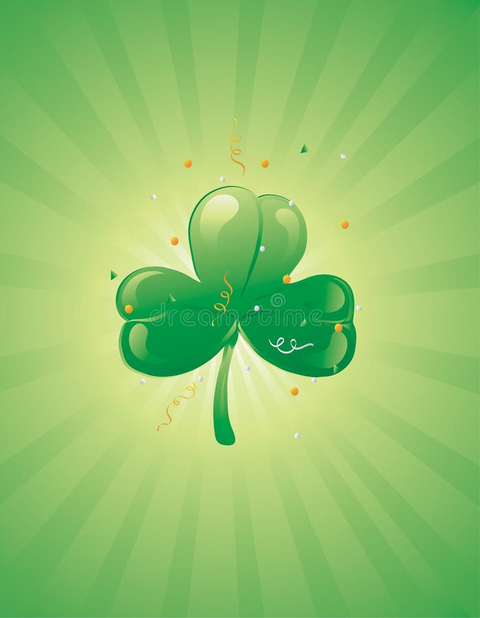 Three leaf clover on a retro background royalty free illustration
