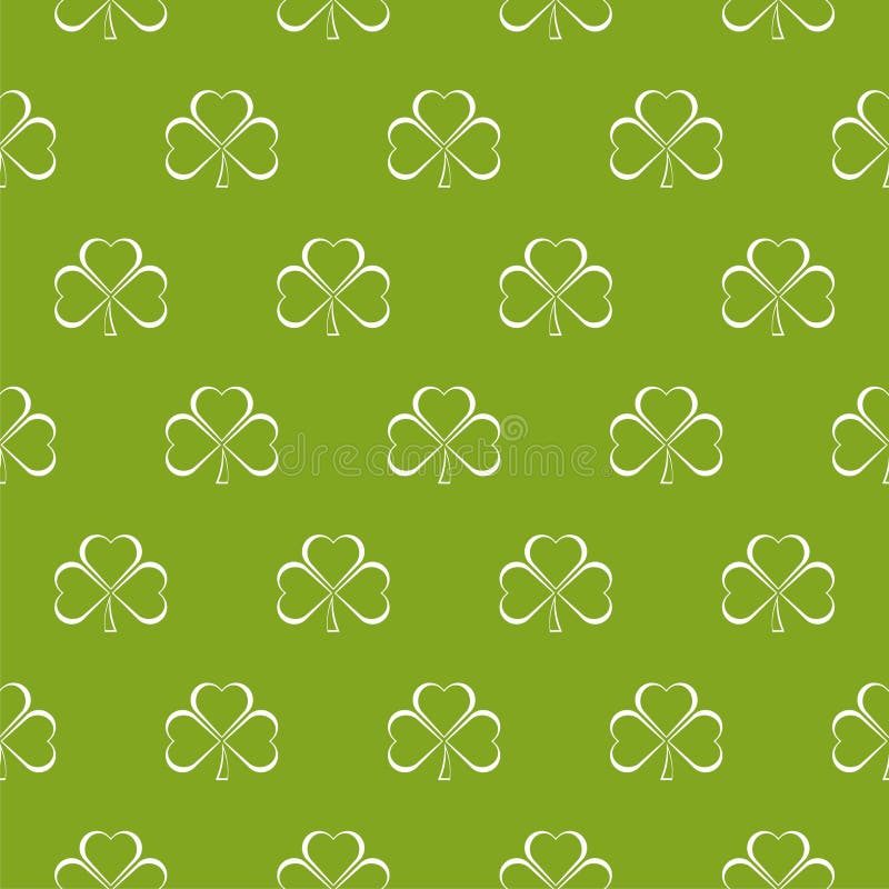 Three leaf clover seamless pattern isolated on color background royalty free illustration