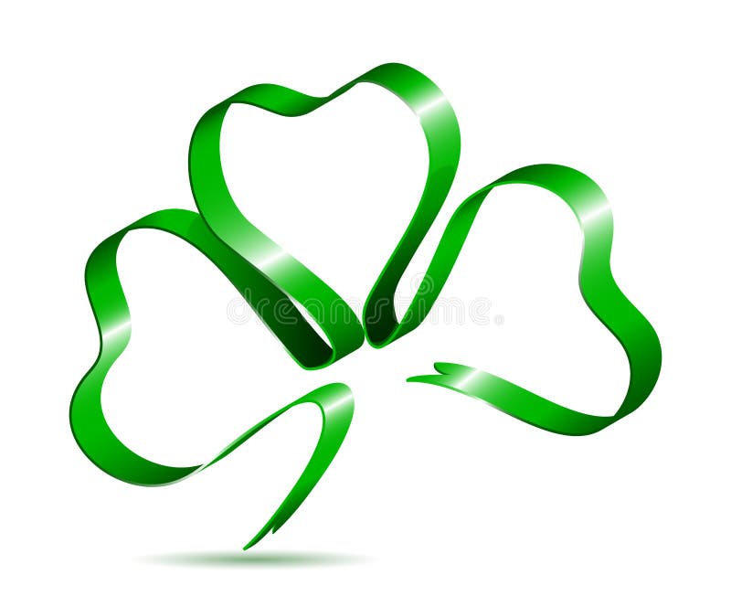 Three leaf clover shape from ribbon royalty free illustration