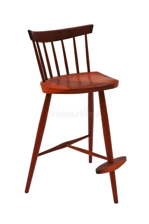 Three Legged Wooeden Chair Isolated Stock Photo Image of detail