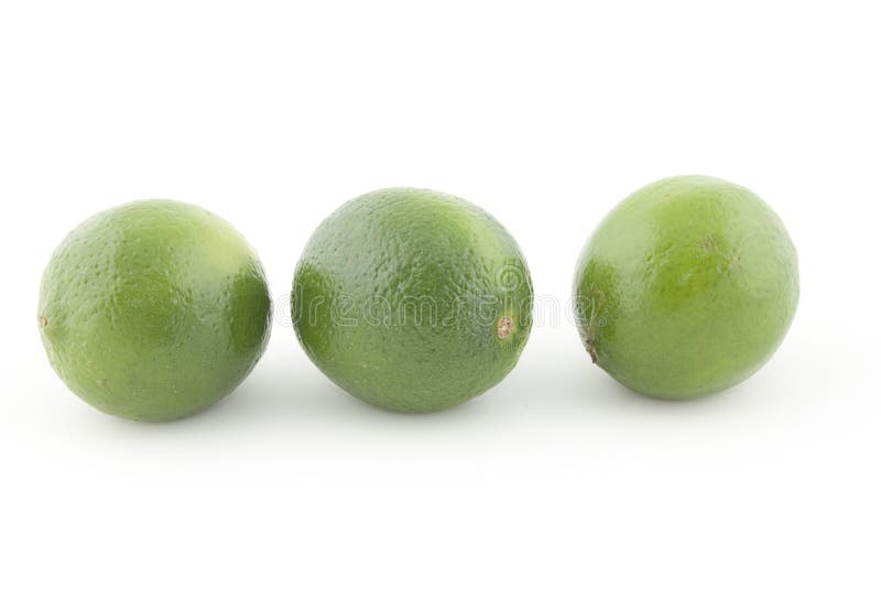 Three limes stock photo. Image of fresh, healthy, isolated 8694332