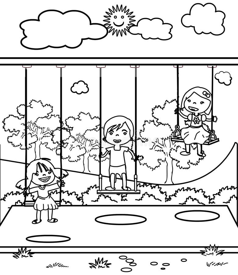 school playground coloring pages