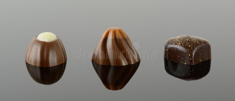 Three luxury chocolates