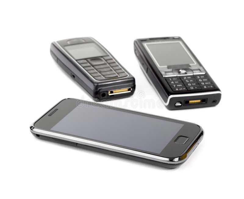 Three mobile phone stock image. Image of graphic, smart 17745115
