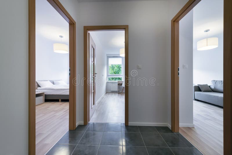 Three Modern Simple Design Rooms Stock Photo Image Of Open