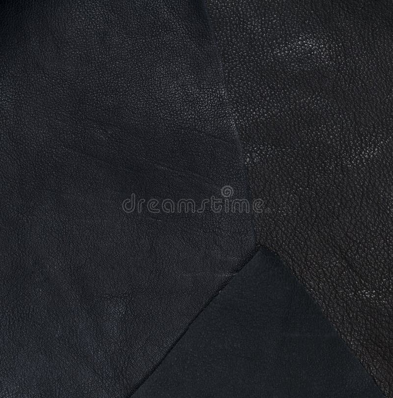 Three natural, real black leather texture royalty free stock image