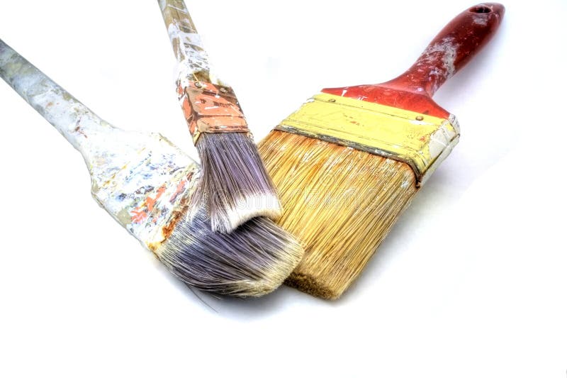 Old worn out brush. stock image. Image of colorful, varnish 11058319