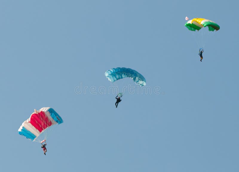 Three parachutes stock image. Image of hobby, flight 24458833