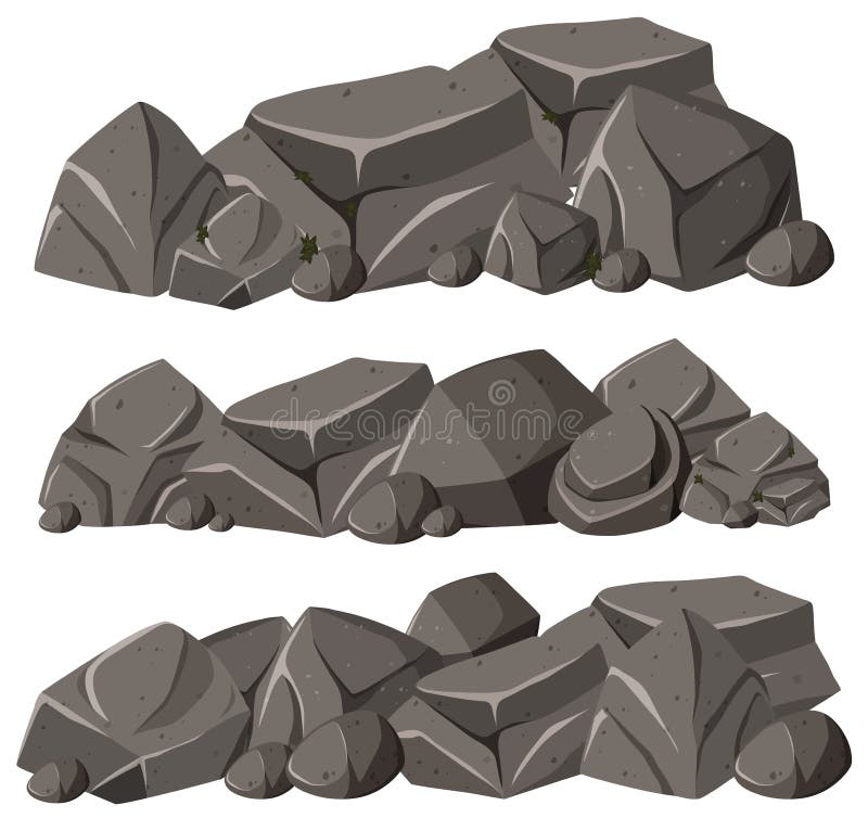 Three patterns of rocks in pile