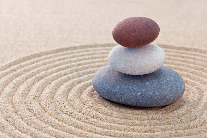 Three Pebble Stack Zen Garden Stock Images Image 29688434