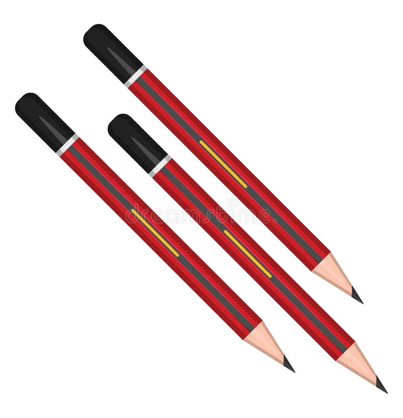 Three pencils, icon stock vector. Illustration of pencil 261373816
