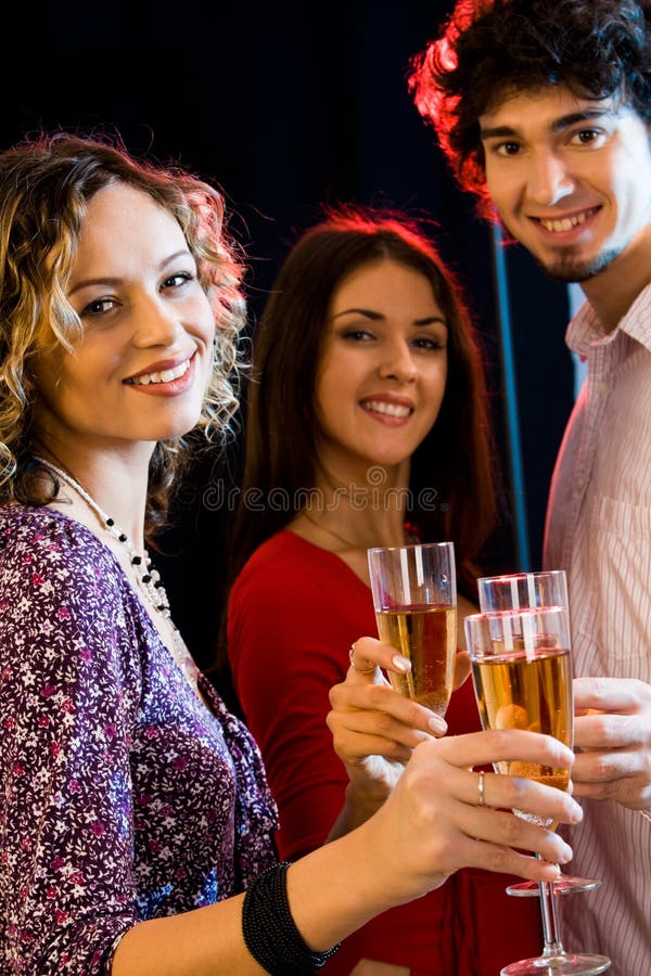 Three people stock photography