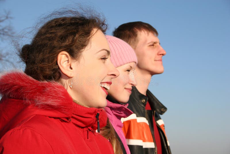 Three people royalty free stock photos