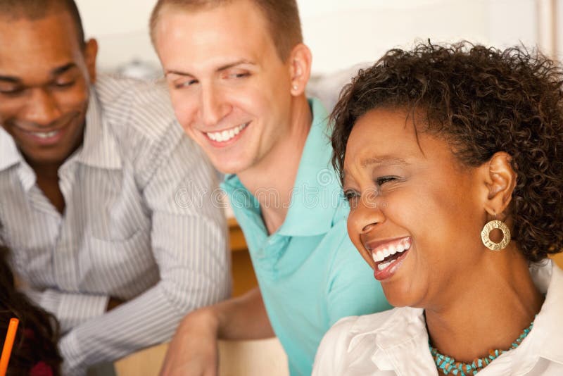 Three People Dining Out stock images