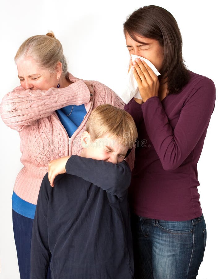Three People Sneezing/coughing Stock Image Image of outbreak, contain 10767827