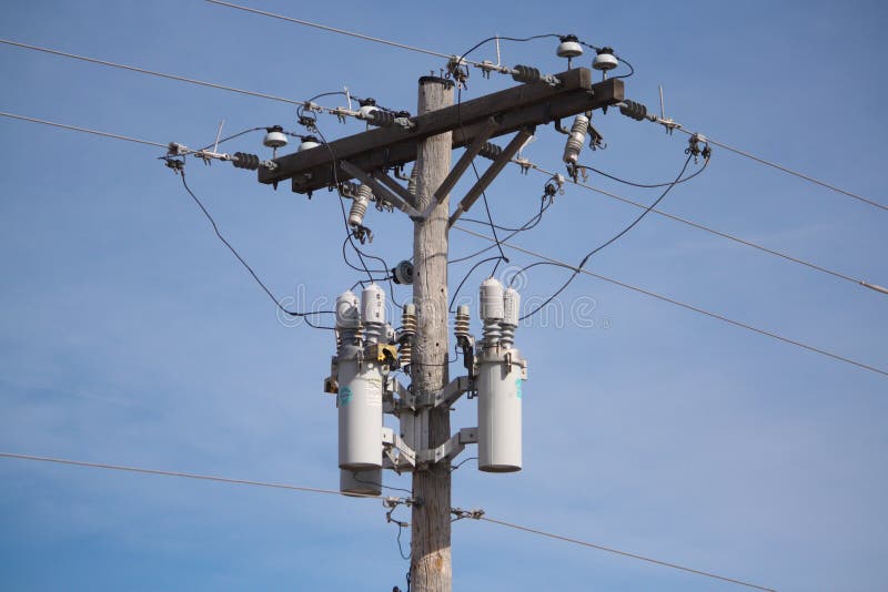 Three Phase DIstribution Reclosers Stock Image - Image of distribution