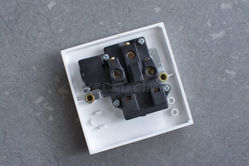 Three Pin Wall Socket Switched Plug Stock Image Image of concrete