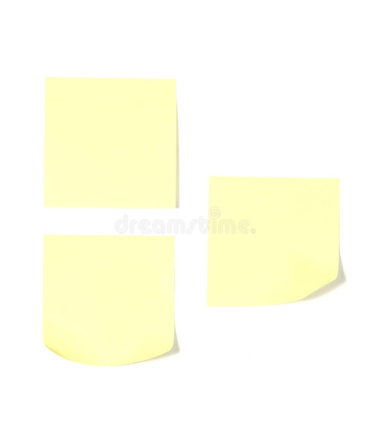 Three post its isolated on white