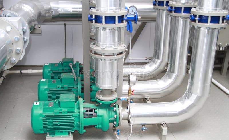 Three powerful pumps stock photos