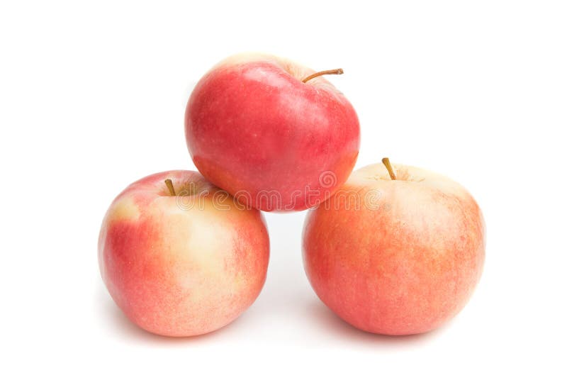 Three red apples