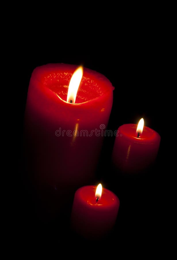 Three red candles stock image. Image of love, candle - 22644703