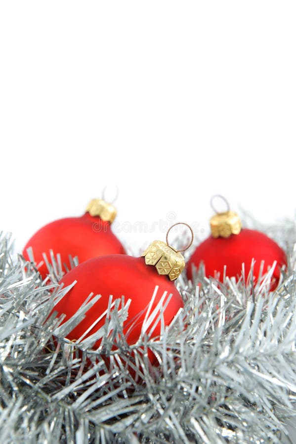 Three red Christmas balls