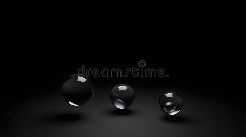 Three reflective spheres arranged in a minimalist composition against a dark, starkly dramatic bulat. Bulat illustrations