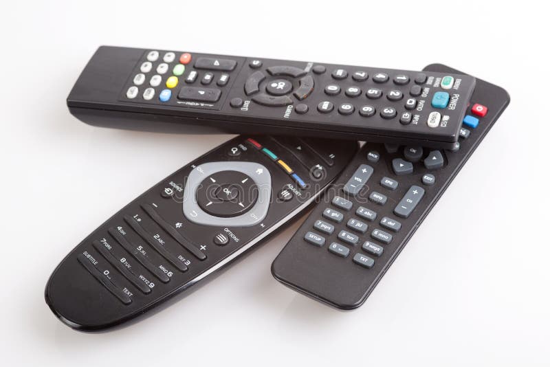 Three remote control devices royalty free stock images