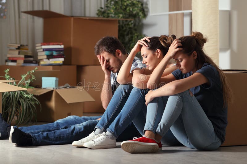 Sad evicted roommates moving home complaining