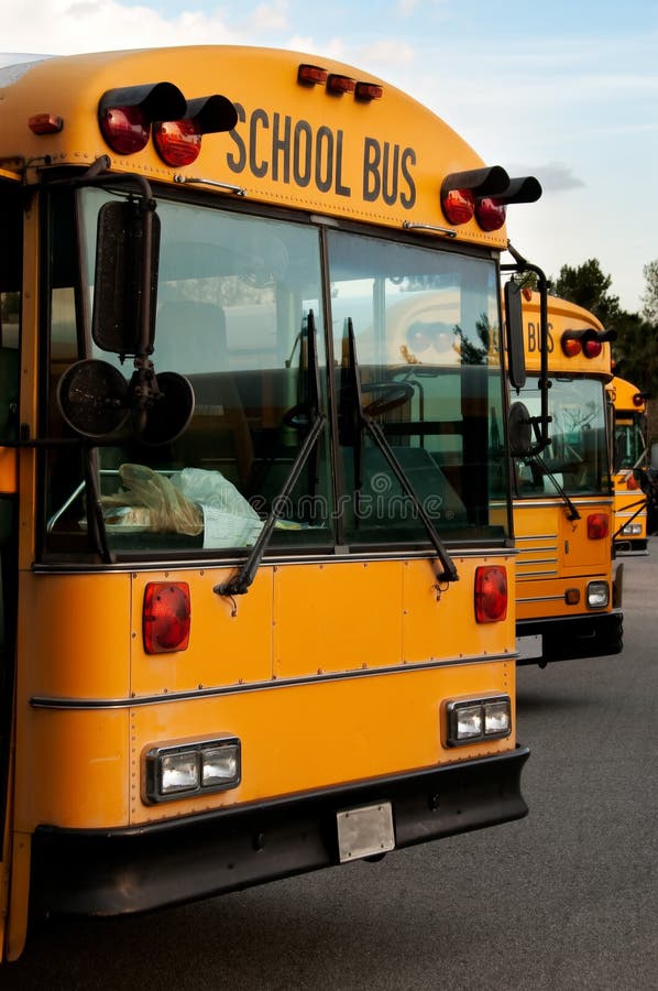 Three School Buses