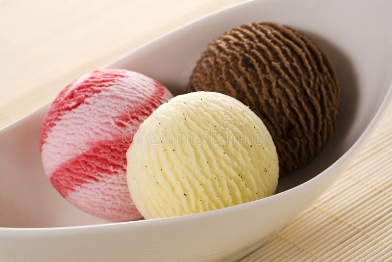 Two Scoops Of Strawberry Ice Cream Stock Image Image of strawberry
