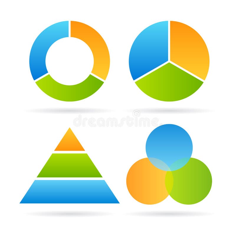 Three segment diagrams set on white background